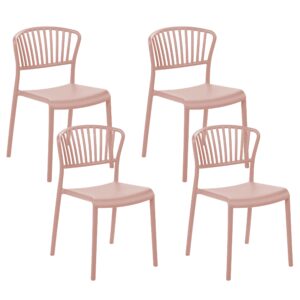 Set van 4 stoelen Synthetisch materiaal Pastelroze GELA