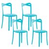 Set van 4 stoelen Synthetisch materiaal Turquoise CAMOGLI