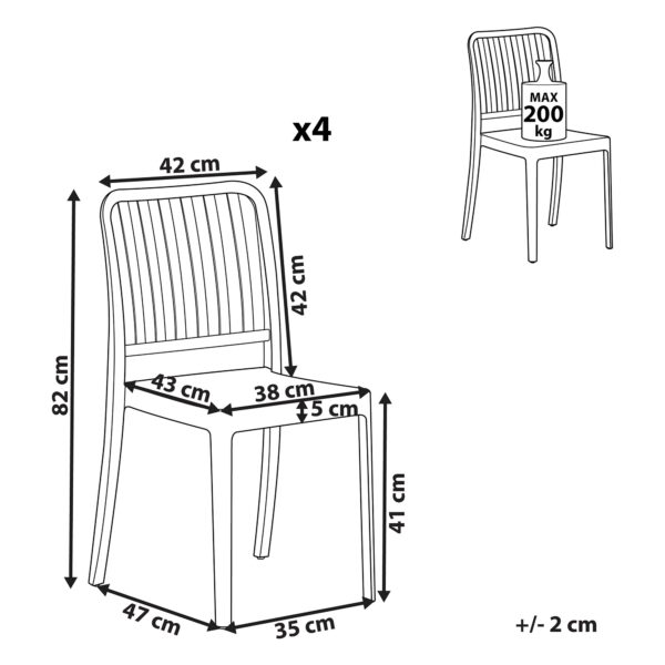 4251682276474 Set van 4 stoelen Synthetisch materiaal Wit SERSALE