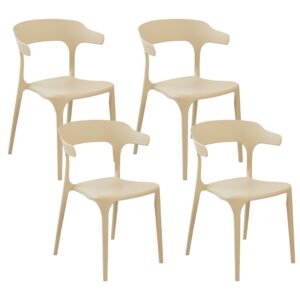 Set van 4 stoelen Synthetisch materiaal Zandbeige GUBBIO