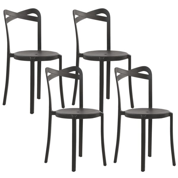 Set van 4 stoelen Synthetisch materiaal Zwart CAMOGLI