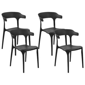 Set van 4 stoelen Synthetisch materiaal Zwart GUBBIO