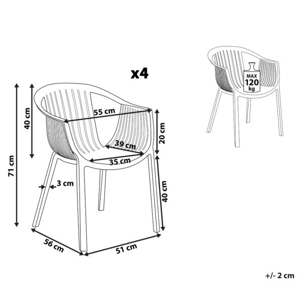 4251682266765 Set van 4 stoelen Synthetisch materiaal Zwart NAPOLI