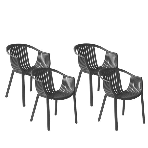 Set van 4 stoelen Synthetisch materiaal Zwart NAPOLI