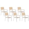 Set van 6 stoelen Bewerkt hout Beige COMO