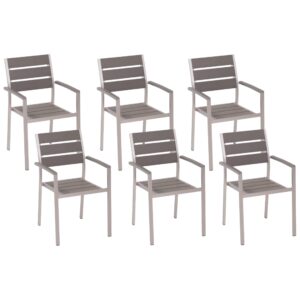 Set van 6 stoelen Bewerkt hout Grijs VERNIO