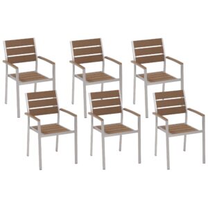 Set van 6 stoelen Bewerkt hout Lichte houtkleur VERNIO