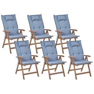 Set van 6 stoelen Hout Blauw AMANTEA