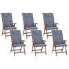 Set van 6 stoelen Hout Blauw TOSCANA