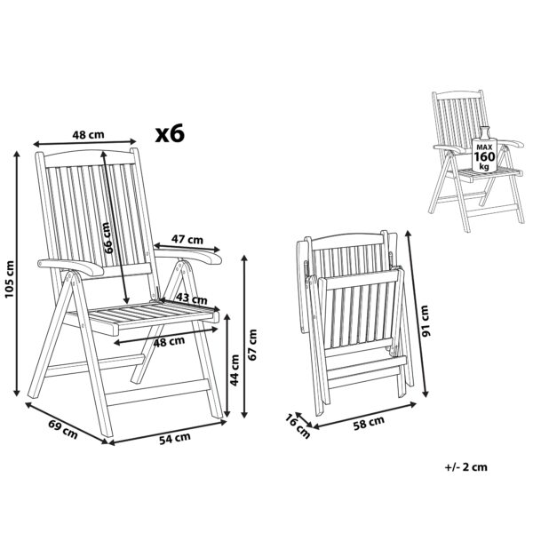 4251682248983 Set van 6 stoelen Hout Donkere houtkleur TOSCANA