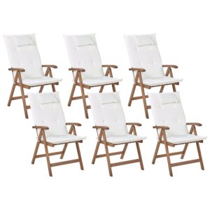 Set van 6 stoelen Hout Gebroken wit AMANTEA