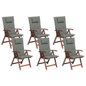 Set van 6 stoelen Hout Grafietgrijs TOSCANA