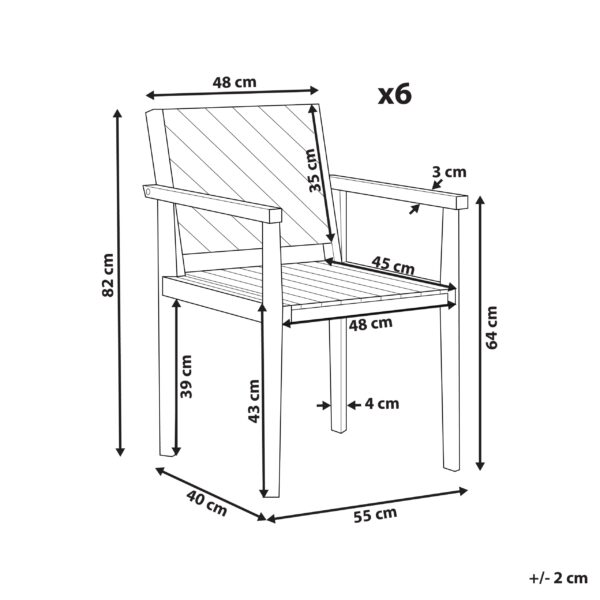 4255664829337 Set van 6 stoelen Hout Lichte houtkleur BARATTI