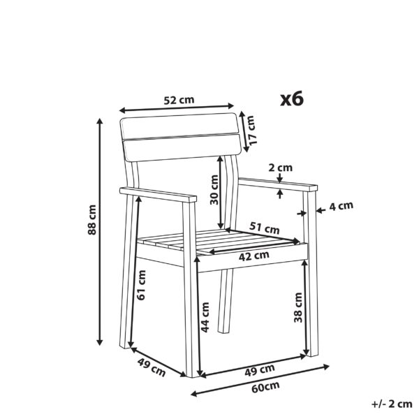 4251682280433 Set van 6 stoelen Hout Lichte houtkleur FORNELLI