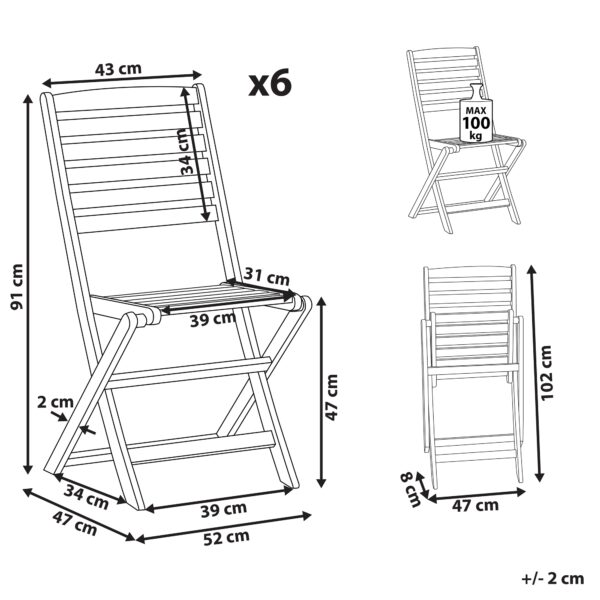 4251682251105 Set van 6 stoelen Hout Lichte houtkleur TOLVE