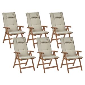 Set van 6 stoelen Hout Taupe AMANTEA