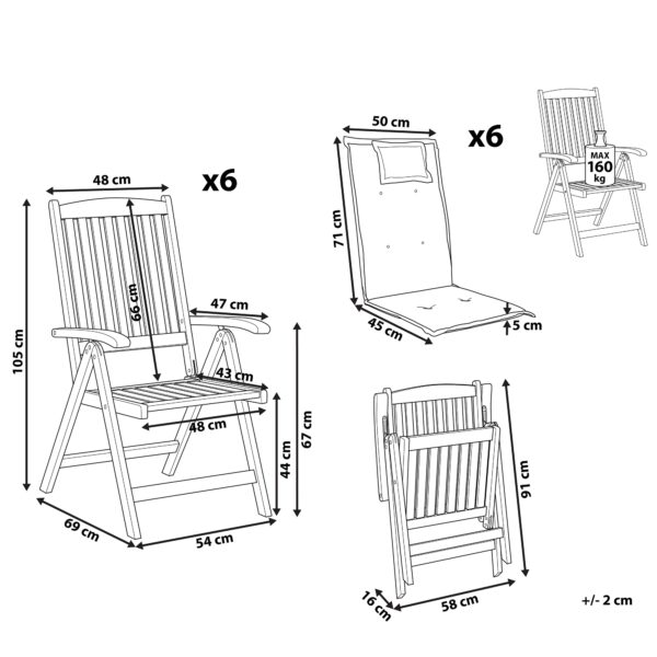 6 x Stoel Donkere houtkleur