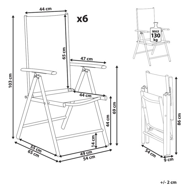 4251682209243 Set van 6 stoelen Metaal Grijs CATANIA