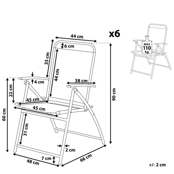 4251682241236 Set van 6 stoelen Metaal Zwart LIVO