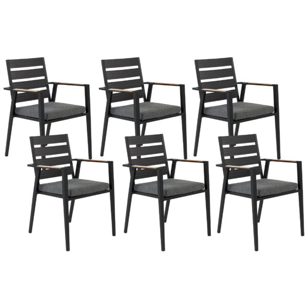 Set van 6 stoelen Metaal Zwart TAVIANO