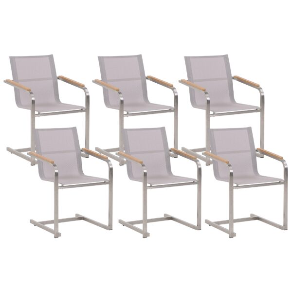 Set van 6 stoelen RVS Beige COSOLETO