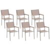 Set van 6 stoelen RVS Beige GROSSETO