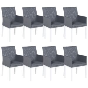 Set van 8 stoelen Stof Donkergrijs BACOLI