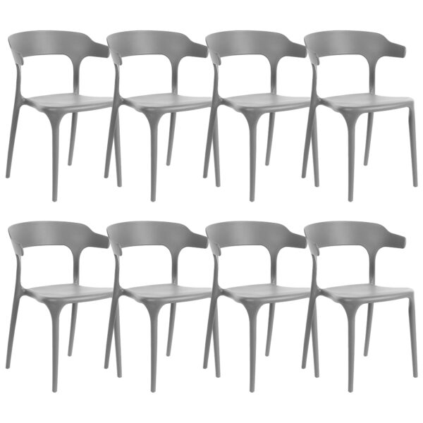 Set van 8 stoelen Synthetisch materiaal Donkergrijs GUBBIO