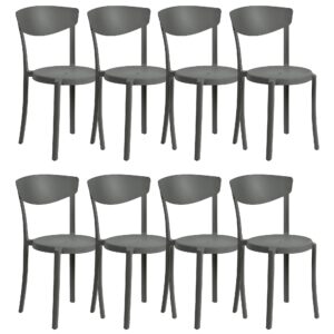 Set van 8 stoelen Synthetisch materiaal Donkergrijs VIESTE