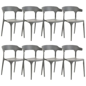 Set van 8 stoelen Synthetisch materiaal Grijs GUBBIO