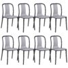 Set van 8 stoelen Synthetisch materiaal Grijs SPEZIA