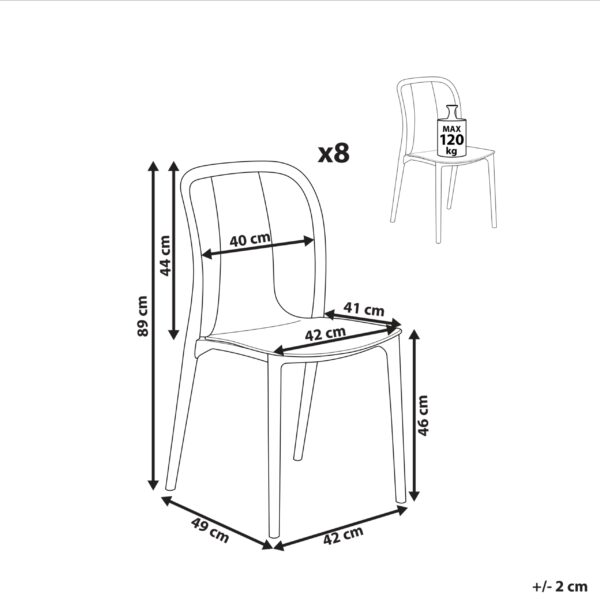 4255664858726 Set van 8 stoelen Synthetisch materiaal Grijs SPEZIA