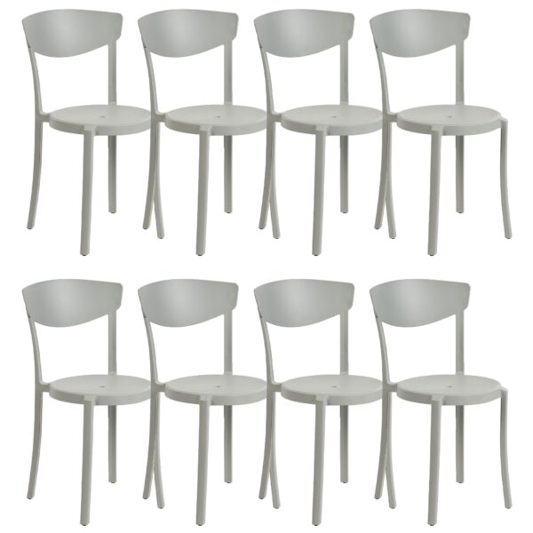 Set van 8 stoelen Synthetisch materiaal Lichtgrijs VIESTE