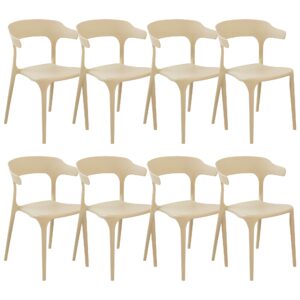 Set van 8 stoelen Synthetisch materiaal Zandbeige GUBBIO