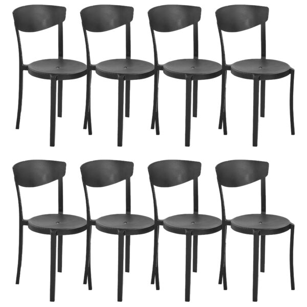 Set van 8 stoelen Synthetisch materiaal Zwart VIESTE