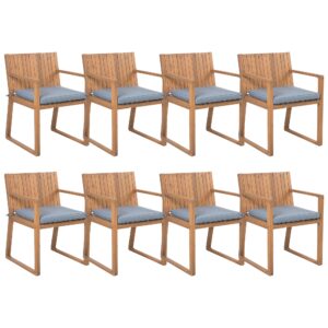 Set van 8 stoelen met zitkussen Hout Blauw SASSARI