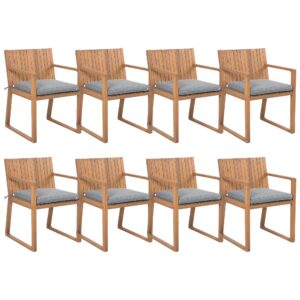 Set van 8 stoelen met zitkussen Hout Grijs SASSARI