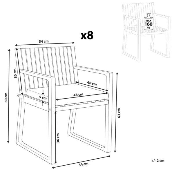 8 x Zitkussen Lichte houtkleur