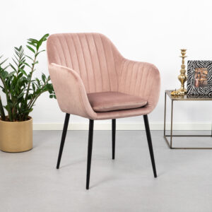 Sohome Eetkamerstoel Albin Velvet, kleur Dusty Rose