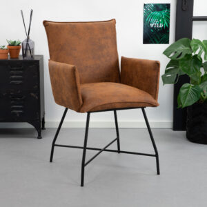 Sohome Eetkamerstoel Kostas met armleuning, kleur cognac