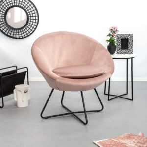 Sohome Fauteuil Vagn Velvet, kleur Dusty Rose