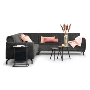 Sohome Hoekbank Jill Velvet, kleur antraciet