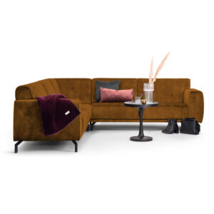 Sohome Hoekbank Jill Velvet, kleur cognac