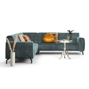 Sohome Hoekbank Jill Velvet, kleur petrol