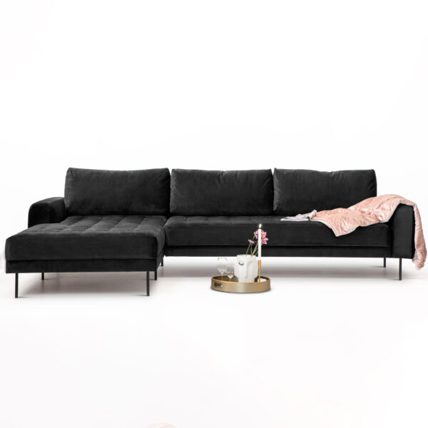 Sohome Loungebank Kimberley Velvet-Antraciet-Links