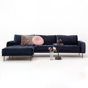 Sohome Loungebank Kimberley Velvet-Donkerblauw-Links