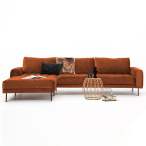 Sohome Loungebank Kimberley Velvet-Koper-Links