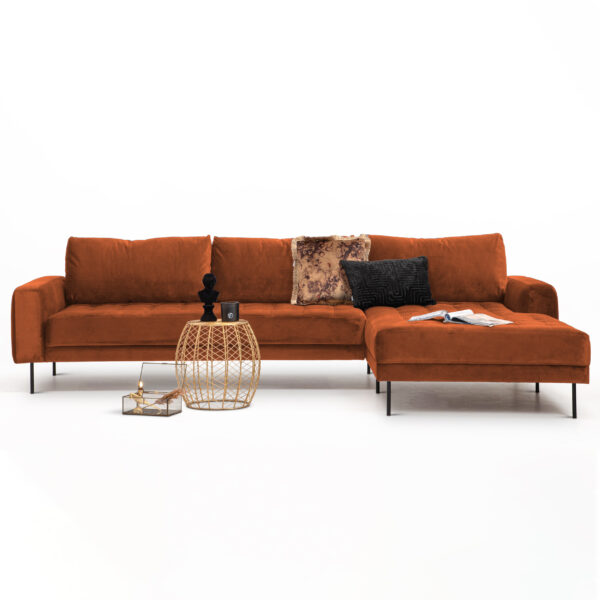 Sohome Loungebank Kimberley Velvet-Koper-Rechts