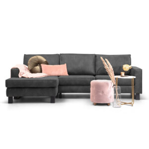 Sohome Loungebank Mathew Links, Microleder, kleur antraciet