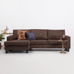 Sohome Loungebank Mathew Links, Microleder, kleur bruin